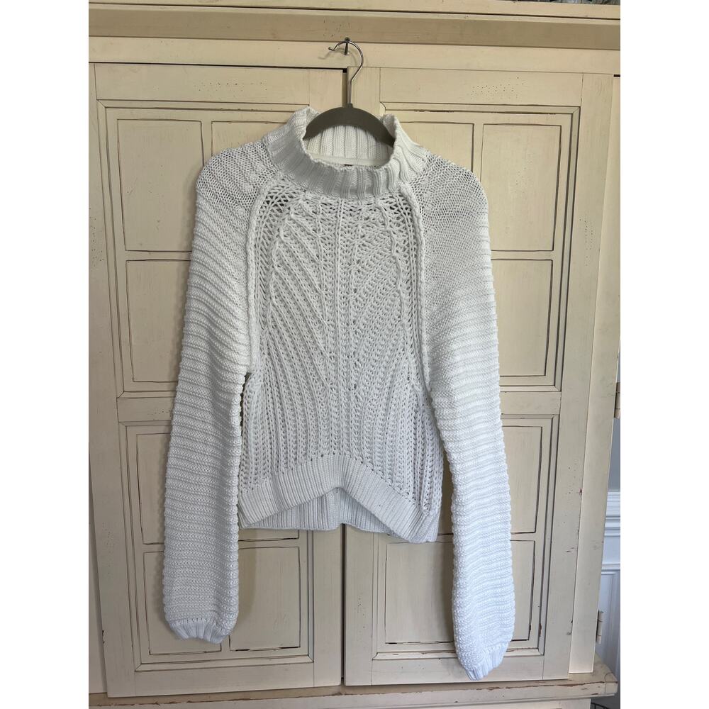 Free People White Crew Neck Sweater